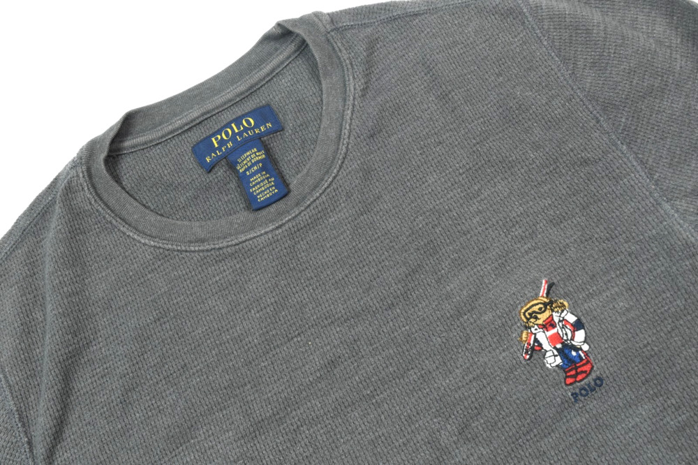 Polo Ralph Lauren Sleepwear Polo Bear Thermal Shirt Youth Boys Small Gray